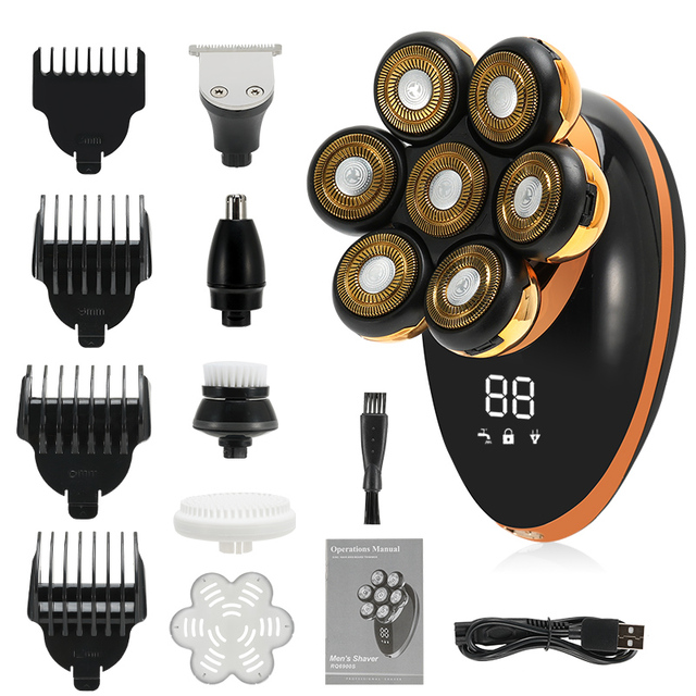 5 In 1 7D Rechargeable Bald Head Shavers Kit